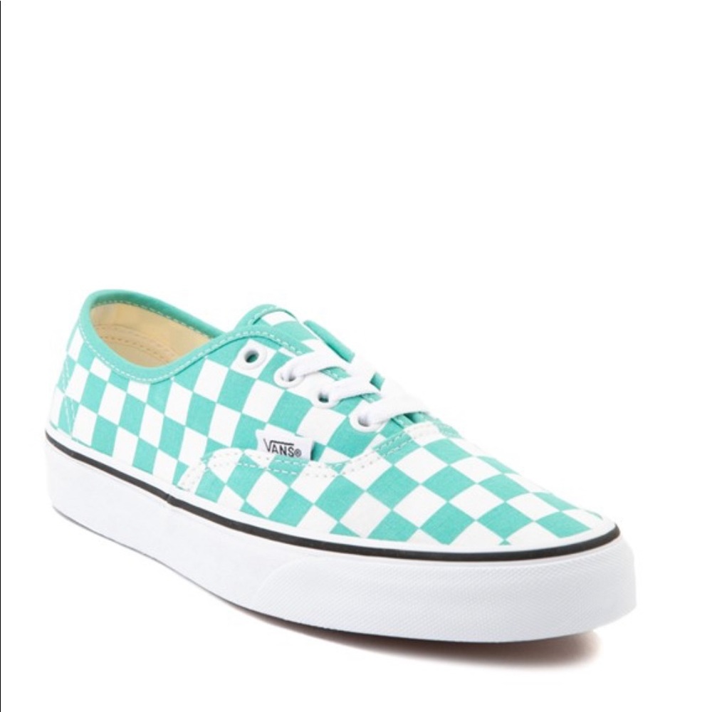 Unisex Vans Checkerboard Skate Shoe teal/mint